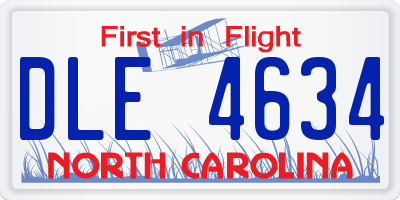 NC license plate DLE4634
