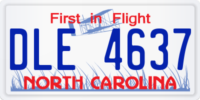 NC license plate DLE4637