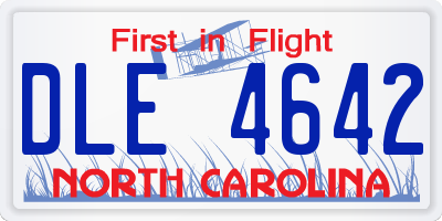 NC license plate DLE4642