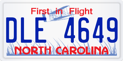 NC license plate DLE4649