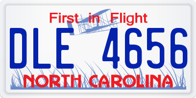 NC license plate DLE4656