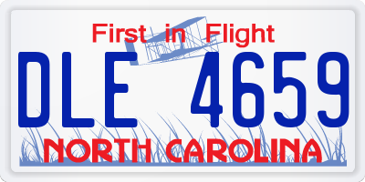NC license plate DLE4659