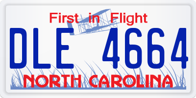 NC license plate DLE4664