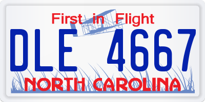NC license plate DLE4667
