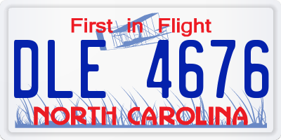 NC license plate DLE4676