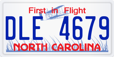 NC license plate DLE4679