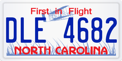 NC license plate DLE4682