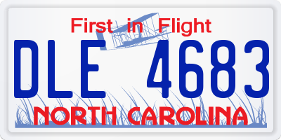 NC license plate DLE4683