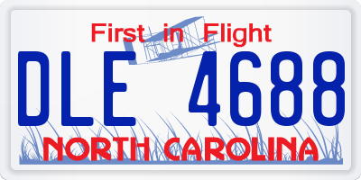 NC license plate DLE4688