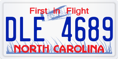 NC license plate DLE4689