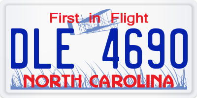 NC license plate DLE4690