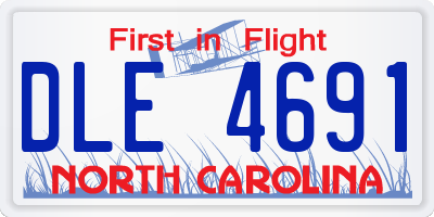 NC license plate DLE4691