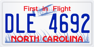 NC license plate DLE4692