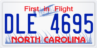 NC license plate DLE4695