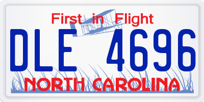 NC license plate DLE4696