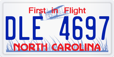 NC license plate DLE4697