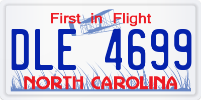 NC license plate DLE4699