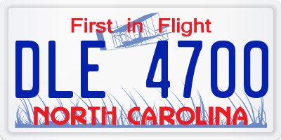 NC license plate DLE4700