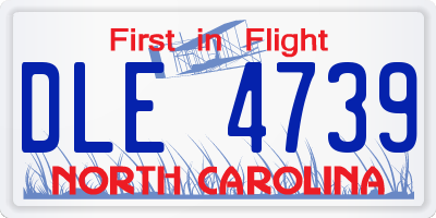NC license plate DLE4739