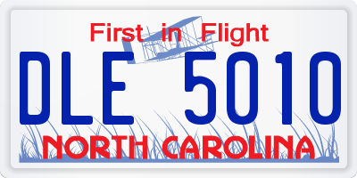 NC license plate DLE5010
