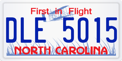 NC license plate DLE5015