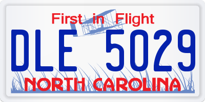 NC license plate DLE5029