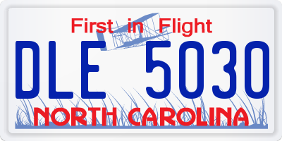 NC license plate DLE5030