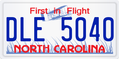 NC license plate DLE5040