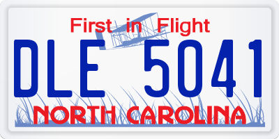 NC license plate DLE5041