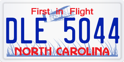NC license plate DLE5044