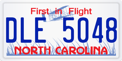 NC license plate DLE5048