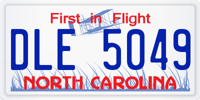 NC license plate DLE5049