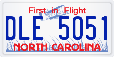 NC license plate DLE5051