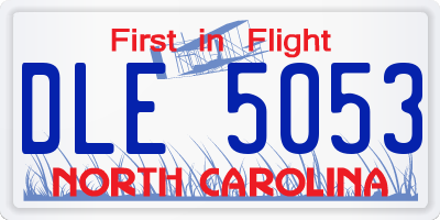 NC license plate DLE5053