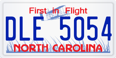 NC license plate DLE5054