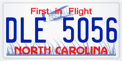 NC license plate DLE5056
