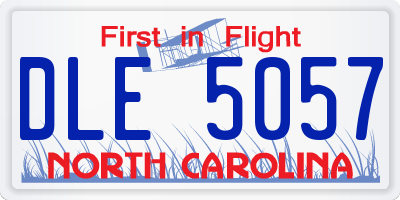 NC license plate DLE5057