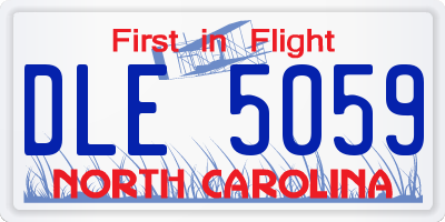 NC license plate DLE5059