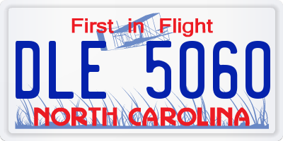 NC license plate DLE5060