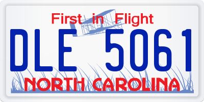NC license plate DLE5061