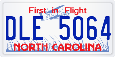 NC license plate DLE5064