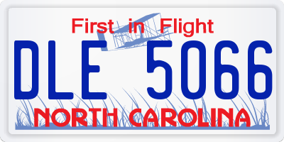NC license plate DLE5066