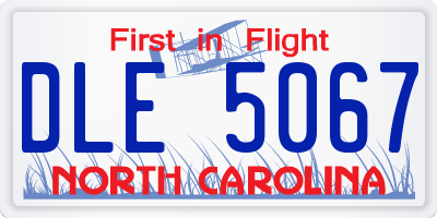 NC license plate DLE5067