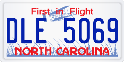 NC license plate DLE5069