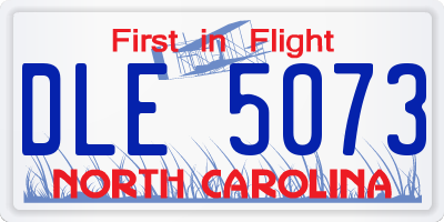 NC license plate DLE5073