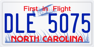 NC license plate DLE5075