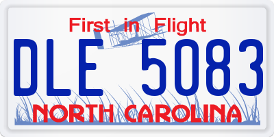 NC license plate DLE5083