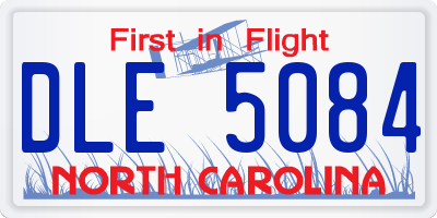 NC license plate DLE5084