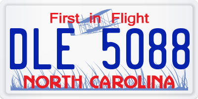 NC license plate DLE5088