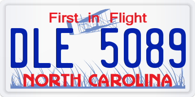NC license plate DLE5089